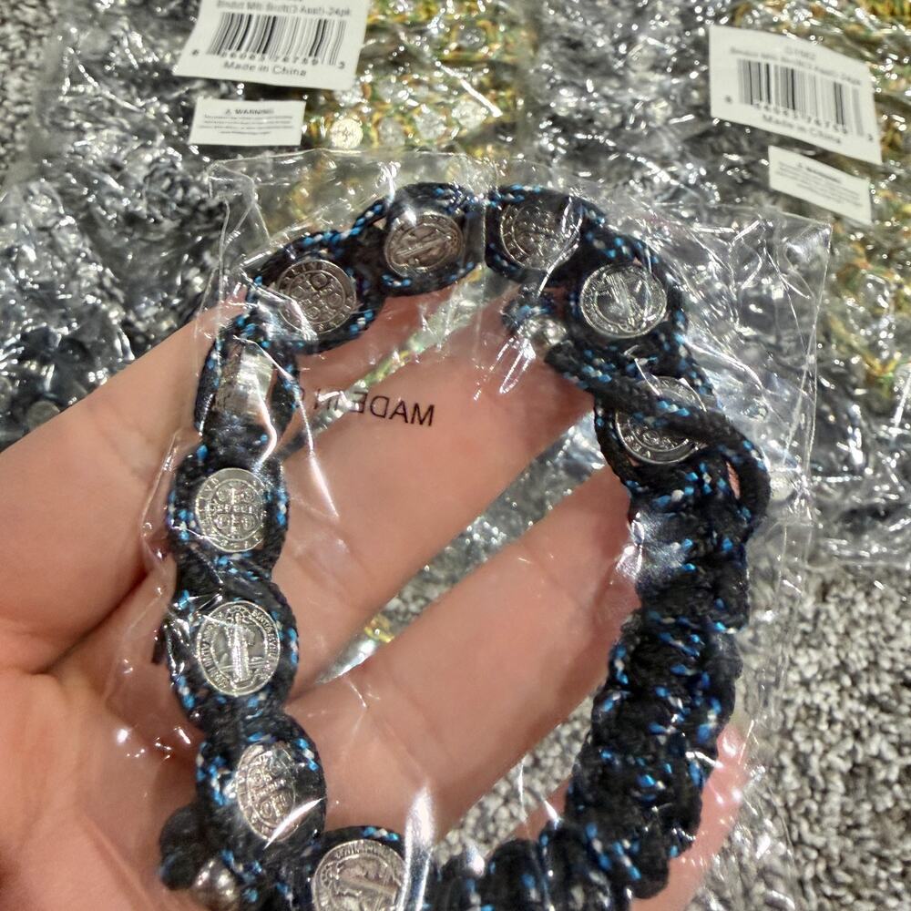 Wholesale Lot of 48, Rope Adjustable Benedict Catholic Religious Bracelets - Picture 4 of 7
